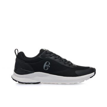 Sneakers nere in tessuto con suola in gomma