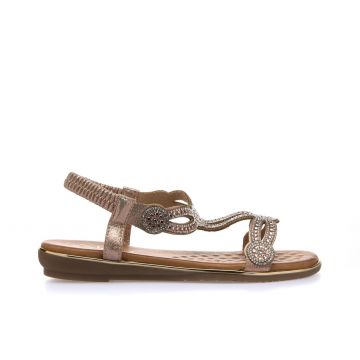 Sandali bassi oro con strass