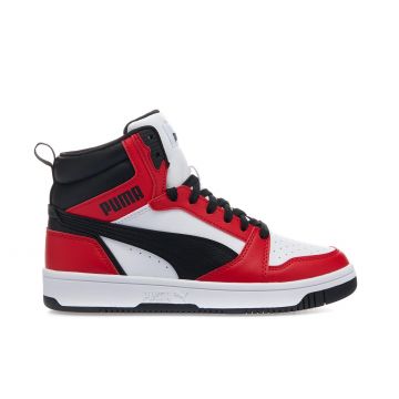Sneakers basket da ragazzo Rebound bianche e rosse