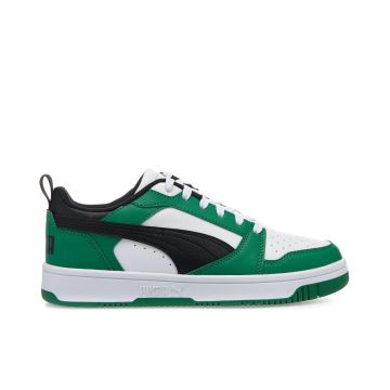 Sneaker bianche e verdi basket rebound v6 da ragazzo