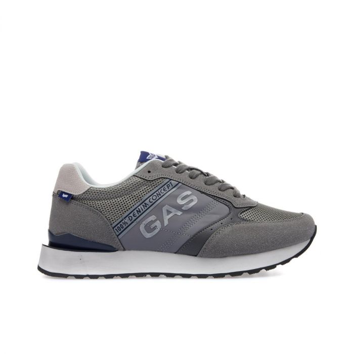 Sneakers grigie con logo laterale