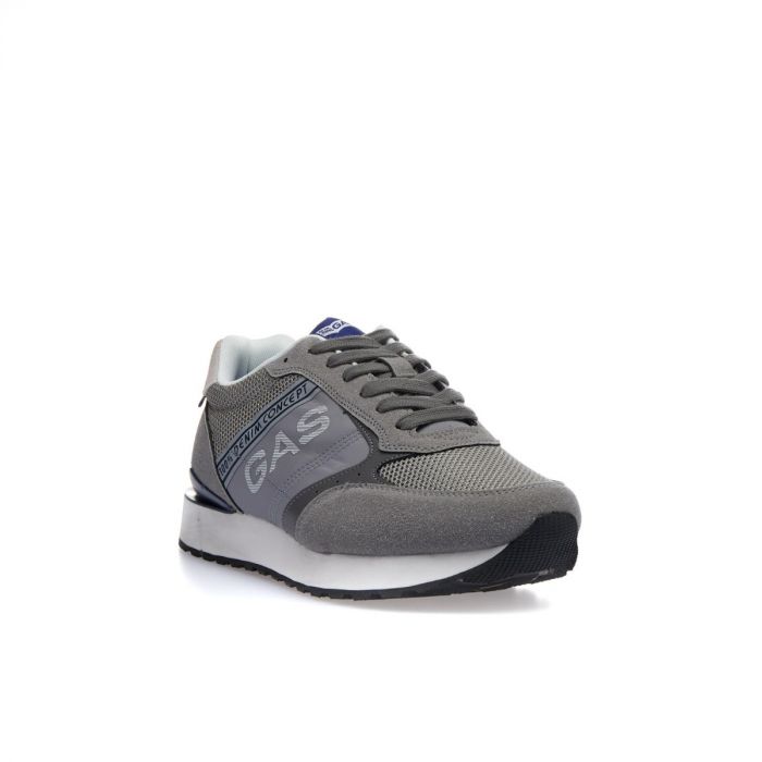 Sneakers grigie con logo laterale
