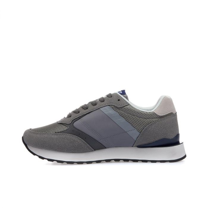 Sneakers grigie con logo laterale