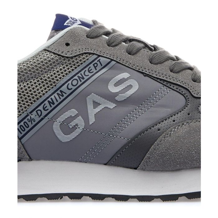 Sneakers grigie con logo laterale