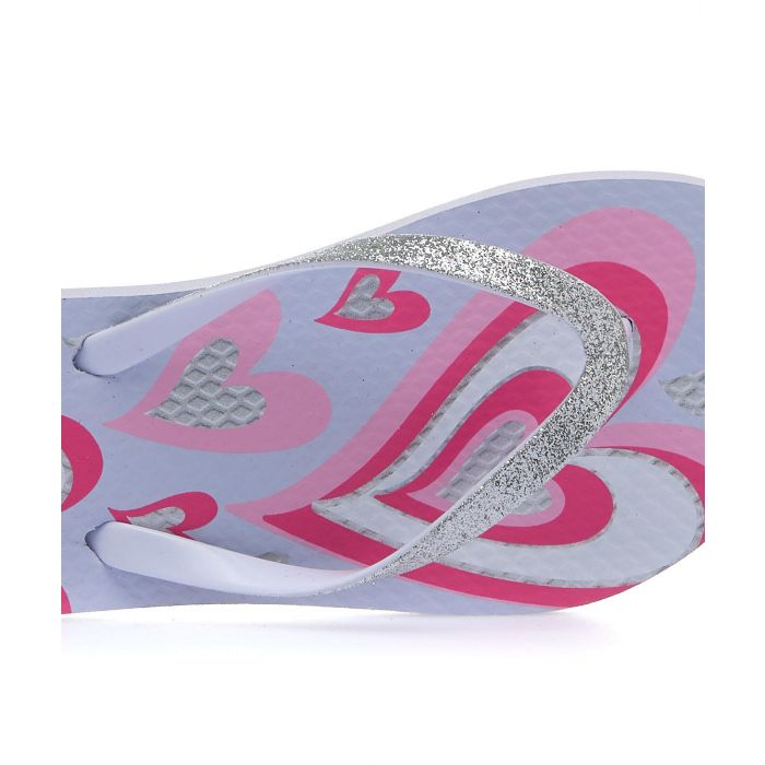 Ciabatte bimba bianche modello infradito con glitter da mare