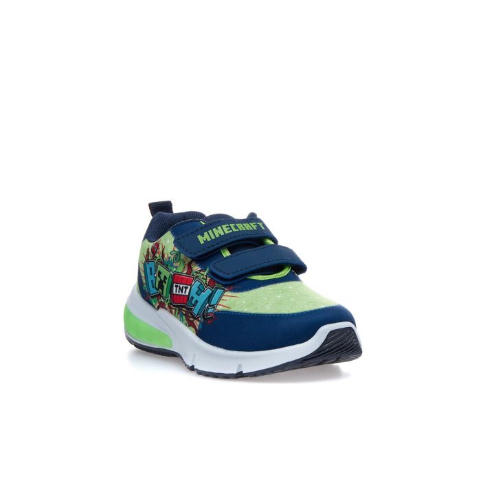Sneakers verdi stampa cartoon con strappi e luci