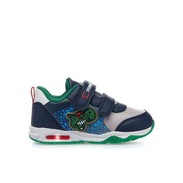 Sneakers da bimbo verdi e blu con strappo e lucine