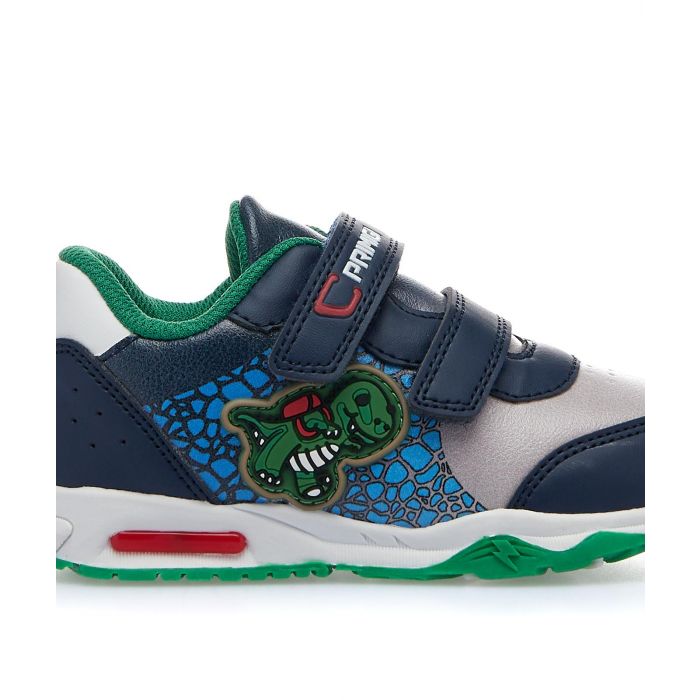Sneakers da bimbo verdi e blu con strappo e lucine