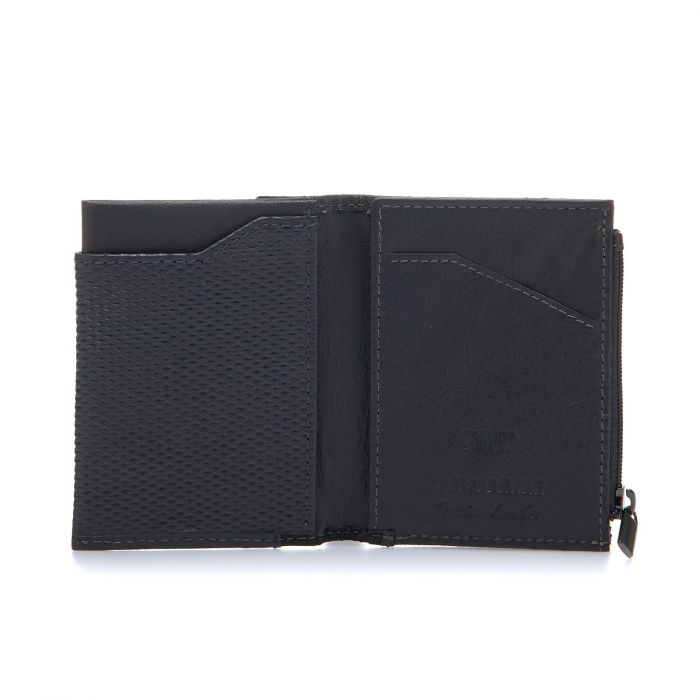 Portafoglio grigio da uomo con zip