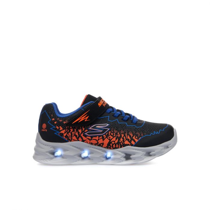 Sneakers bimbo da running nere e arancioni Vortex 2.0 - Zorento con luci e velcro