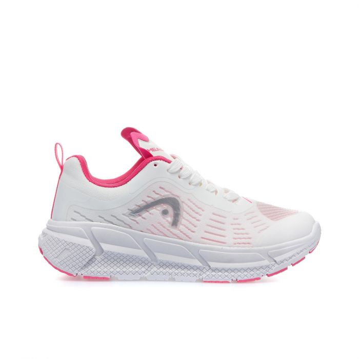 Sneakers donna bianche e fucsia da running con maxi suola