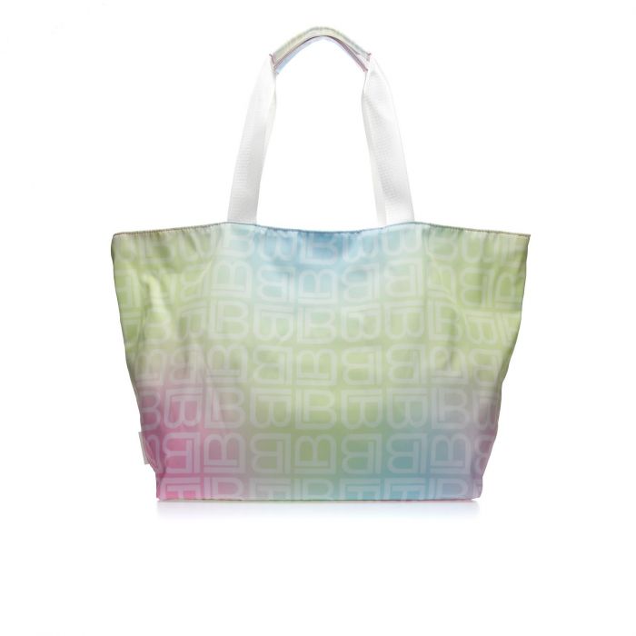 Borsa da mare multicolor con loghi