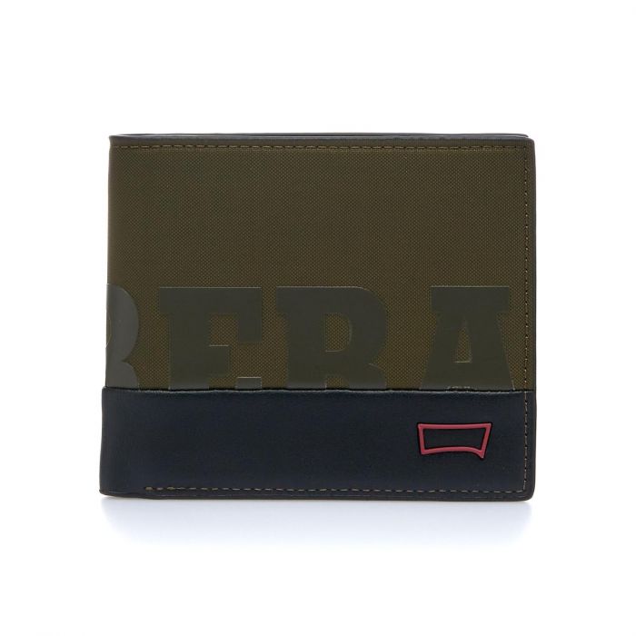 Portafoglio verde da uomo con maxi logo