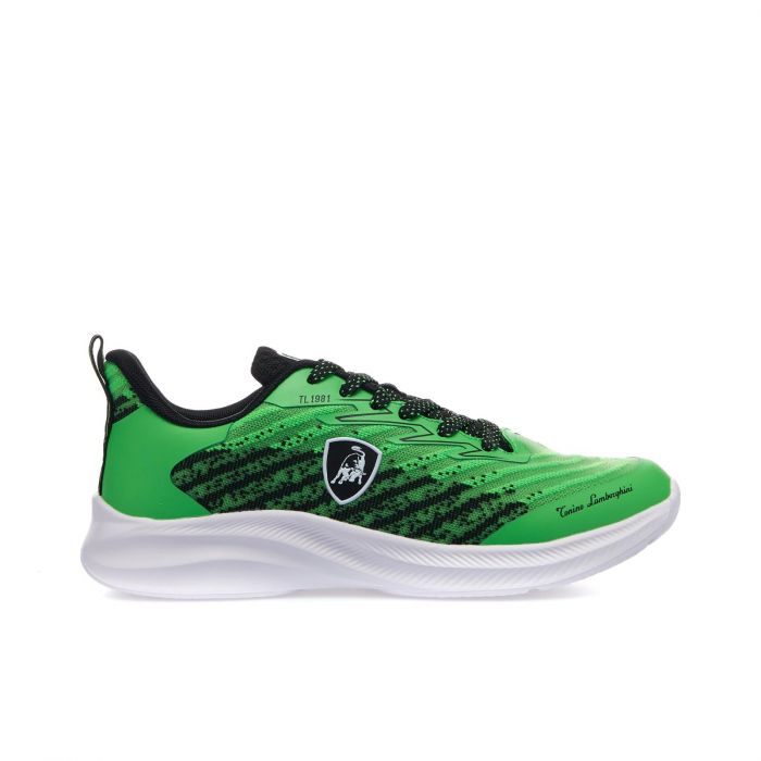 Sneakers running verdi da ragazzo con logo