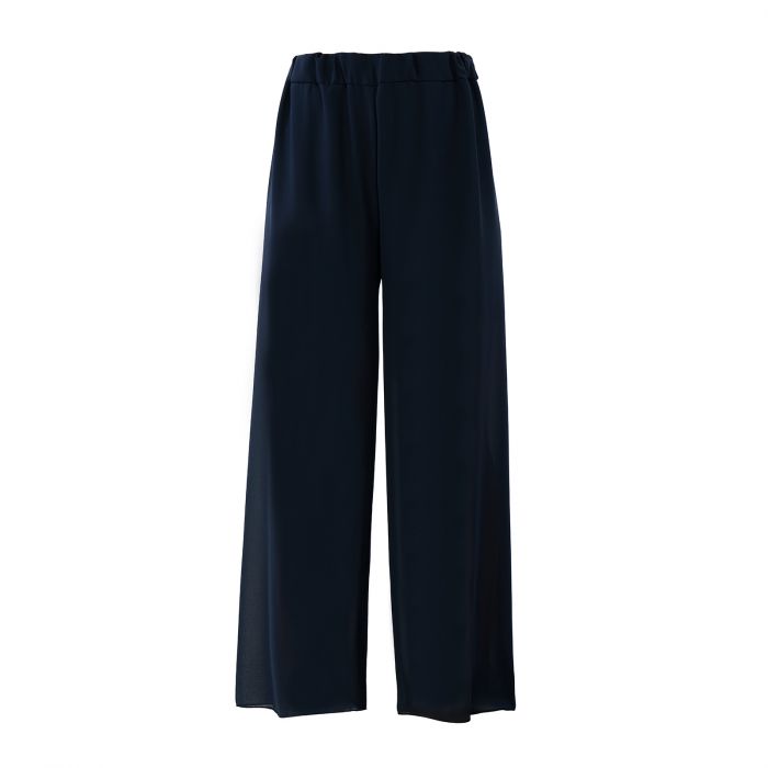 Pantaloni blu ampi in tessuto leggero