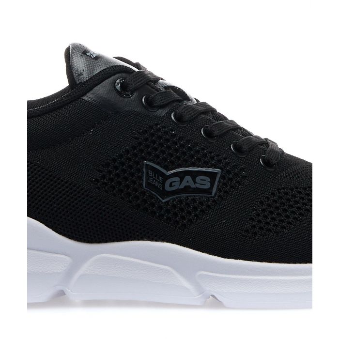 Sneakers nere in tessuto con logo