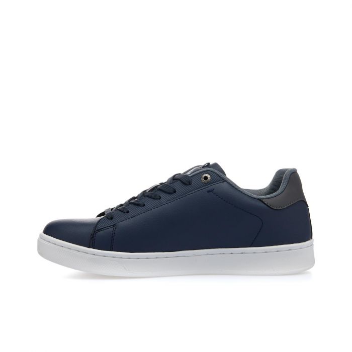 Sneakers blu con stemma laterale