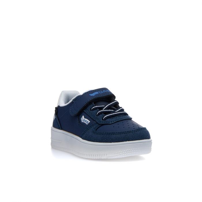 Sneakers da bambino blu con lacci e velcro