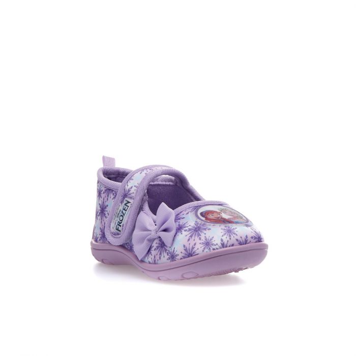 Pantofole viola da asilo con velcro e stampa Frozen