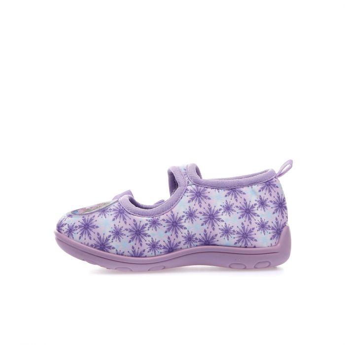 Pantofole viola da asilo con velcro e stampa Frozen