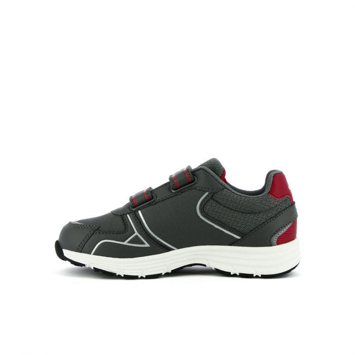 Sneakers bambino grigie da palestra con doppio velcro e logo