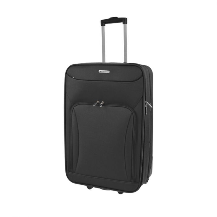 Trolley nero piccolo con due ruote e lucchetto ad arco