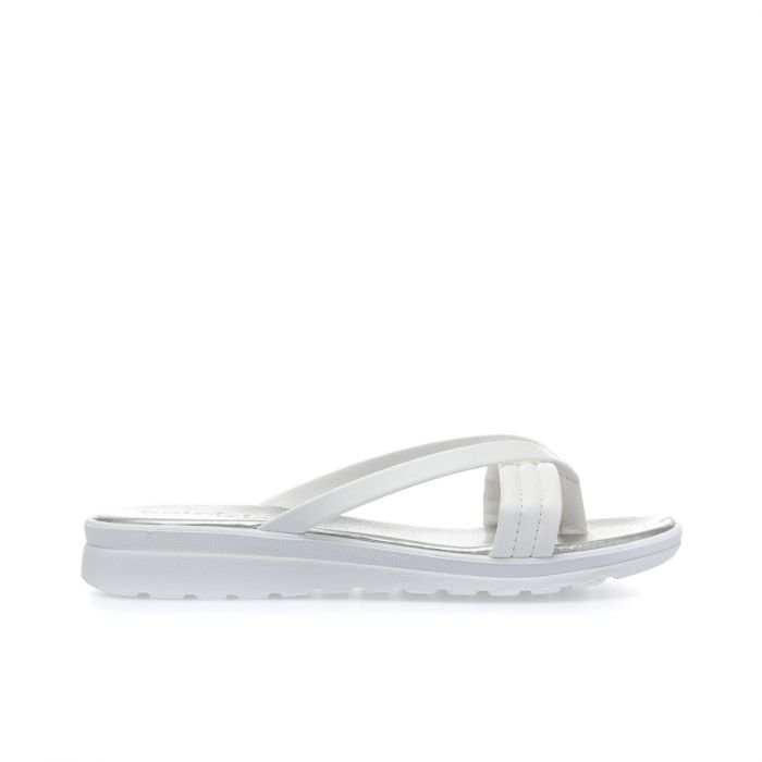 Ciabatte casual modello infradito bianco e argento