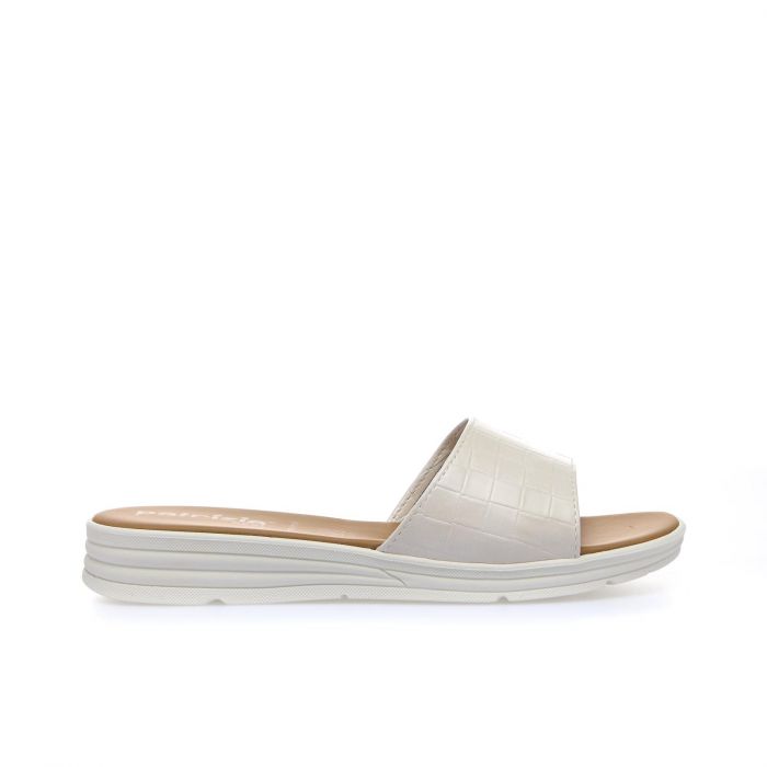 Ciabatte casual beige in stampa cocco
