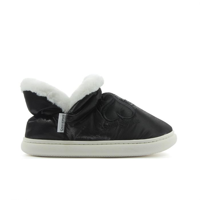 Pantofole nere con interno in peluche