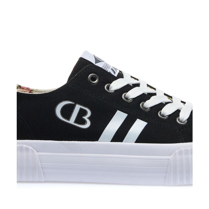 Sneakers nere in tela con logo