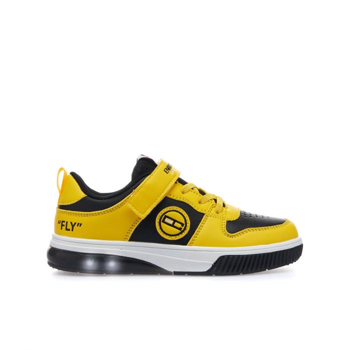 Sneakers gialle con strappo e lucine
