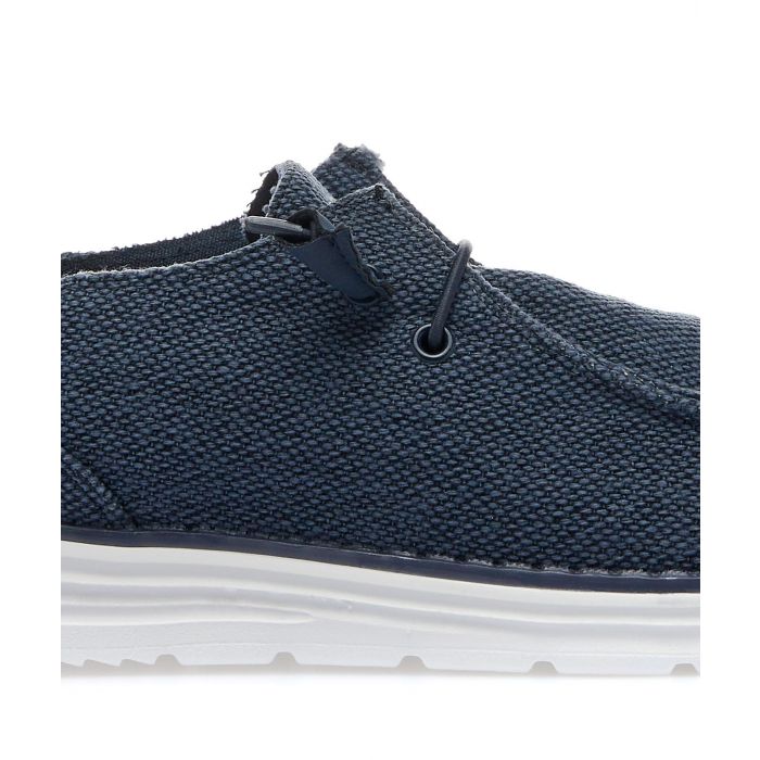 Sneakers slip-on blu in tessuto con suola in gomma