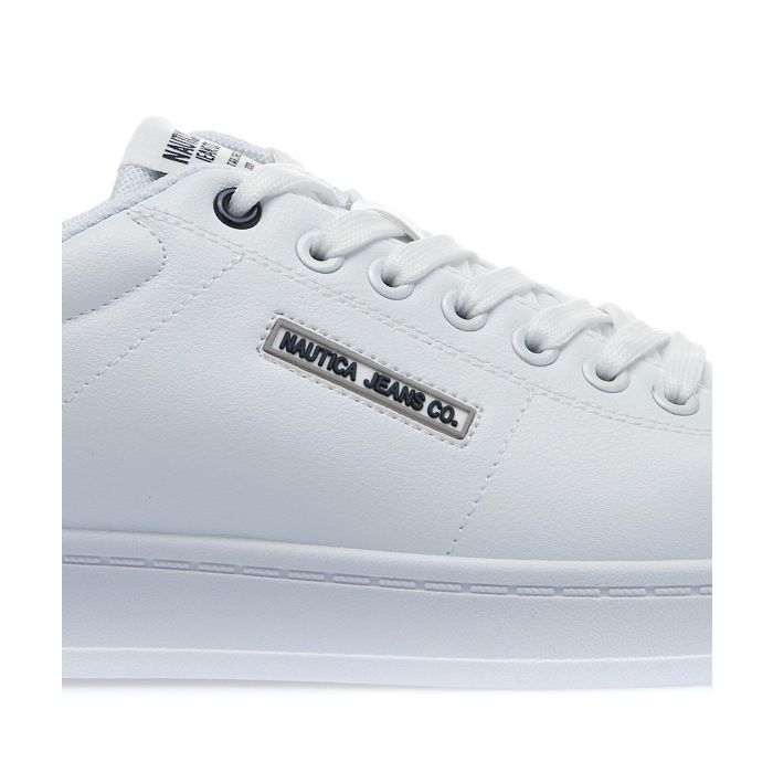 Sneakers bianche da uomo con logo laterale