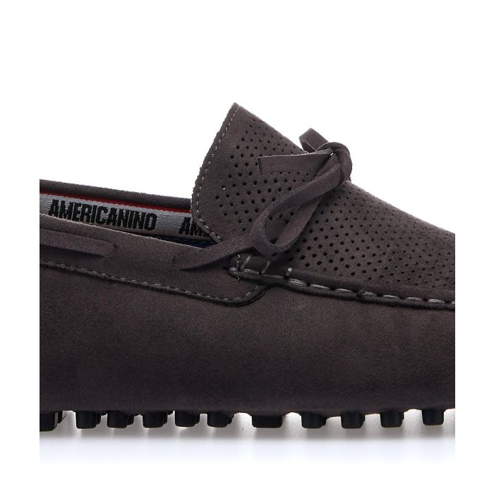 Mocassini casual grigio con lacci