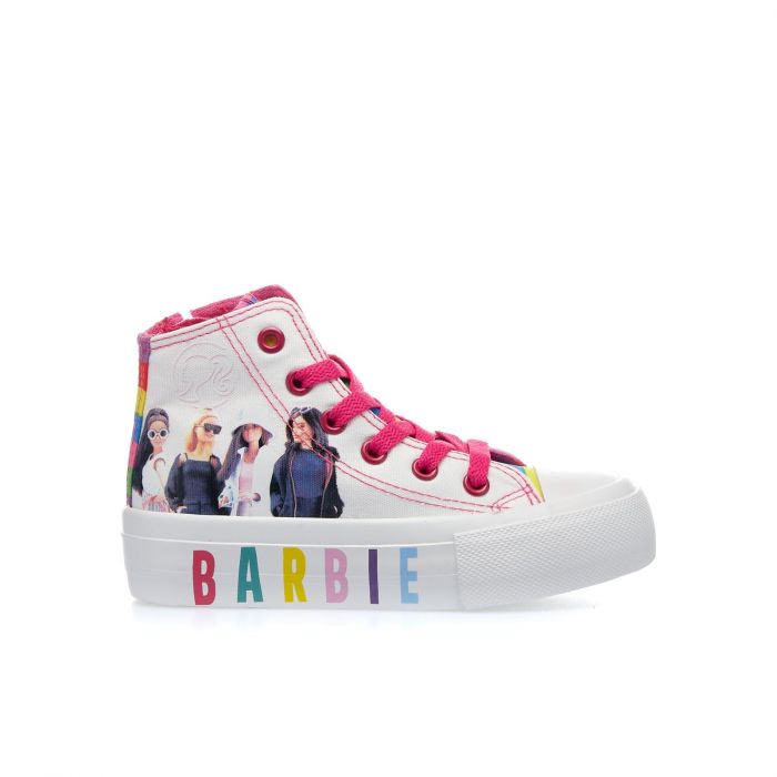 Sneakers bianche alte cartoon Barbie