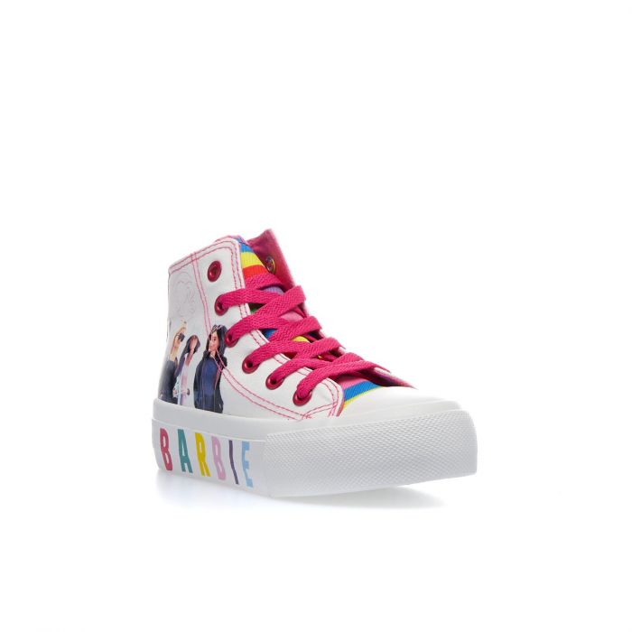 Sneakers bianche alte cartoon Barbie