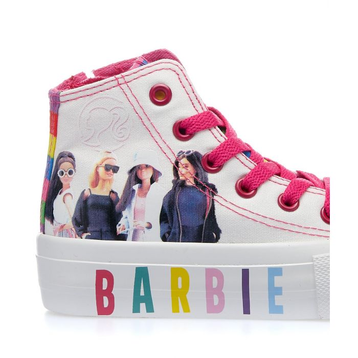 Sneakers bianche alte cartoon Barbie