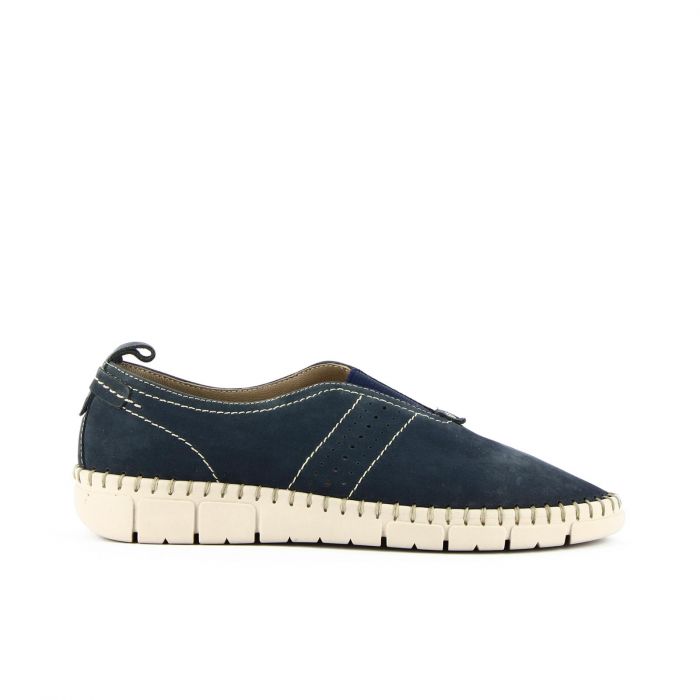 Slip-on blu con cuciture
