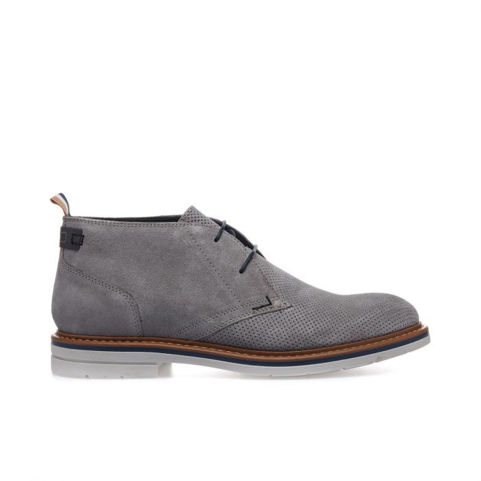 Polacchini grigi in suede con suola in gomma