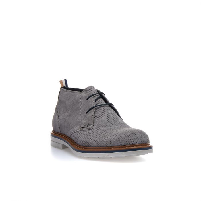 Polacchini grigi in suede con suola in gomma