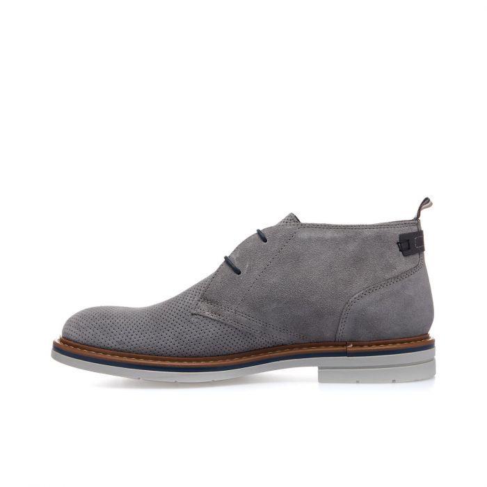 Polacchini grigi in suede con suola in gomma