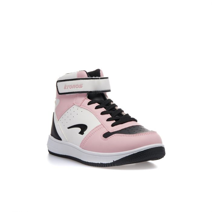 Sneakers basket bianche e rosa da ragazza con logo