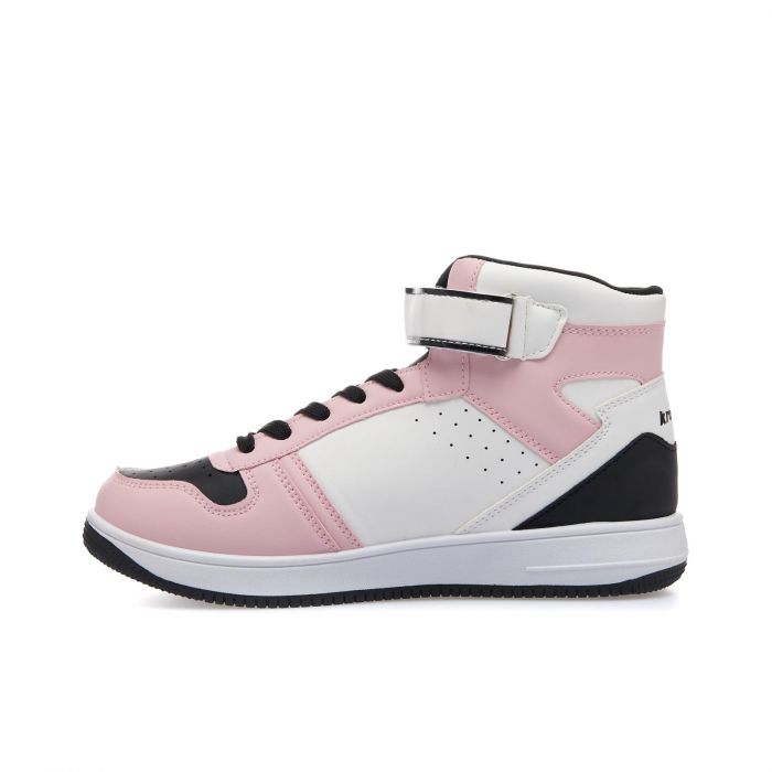 Sneakers basket bianche e rosa da ragazza con logo