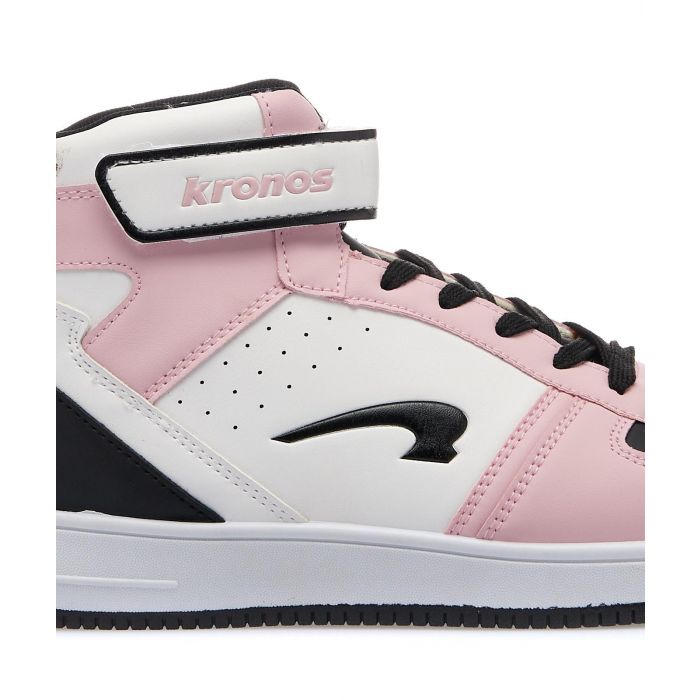 Sneakers basket bianche e rosa da ragazza con logo