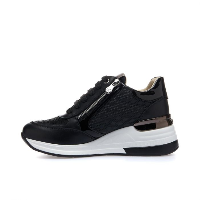 Sneakers nere con zeppa e strass