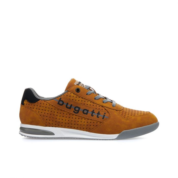 Scarpe marroni sportive con lacci in pelle