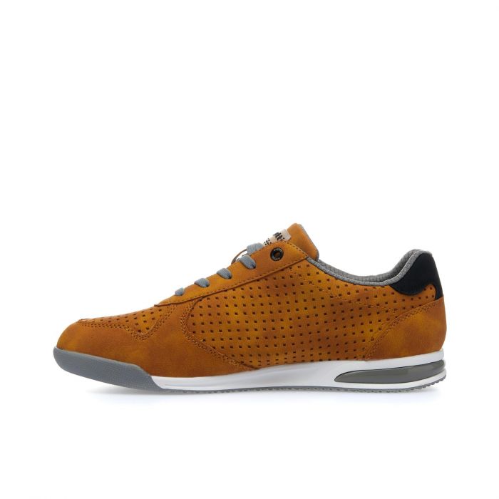 Scarpe marroni sportive con lacci in pelle