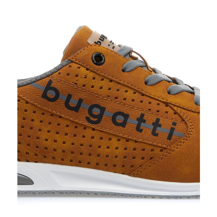 Scarpe marroni sportive con lacci in pelle