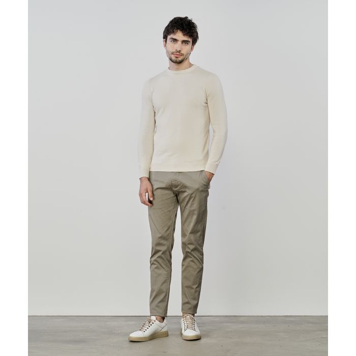 Jeans beige in cotone da uomo