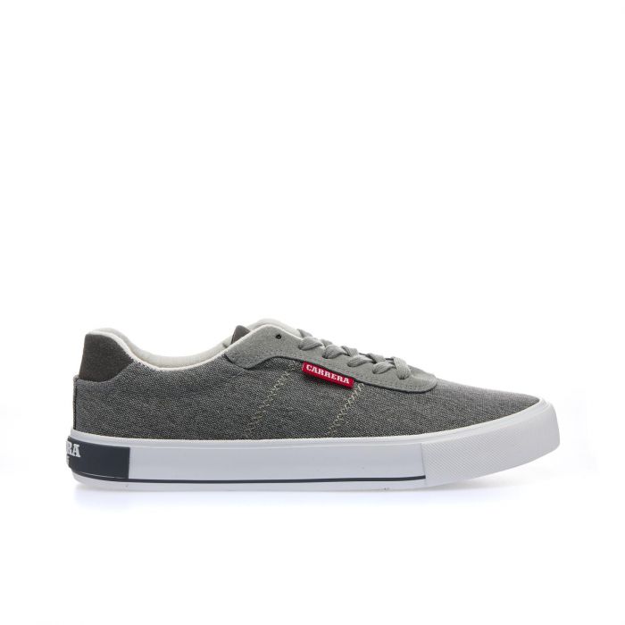 Sneakers grigie in tessuto con lacci e logo